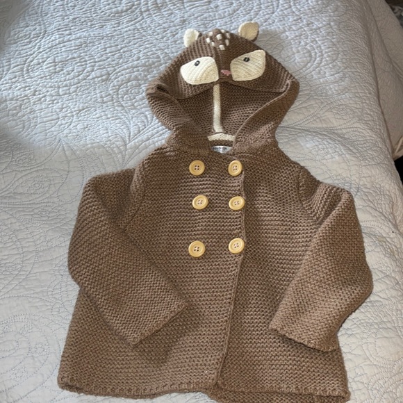 Mini Boden 6-12 MONTHS Deer hooded sweater. Excellent condition. - Picture 5 of 12